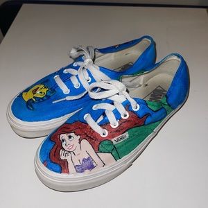 Custom painted little mermaid vans, size 6.5